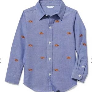 Janie and Jack Boys Tiger Embroidered Oxford Shirt